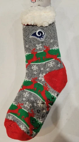 NFL Los Angeles Rams Sherpa Slipper Socks, New Cover