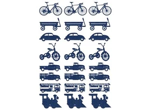 Calcomanías de vidrio fundido azul de 1 pulgada de tren para vagones de bicicleta 24 piezas - Imagen 1 de 1