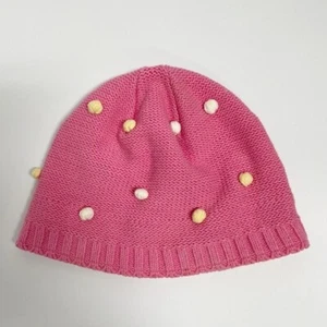 Obermeyer kids girl's Pom Pom pink cotton blend hat XL/L - Picture 1 of 7