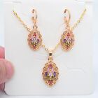 18k Yellow Gold Filled Women Multicolour Topaz Party Jewelry Set