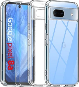 Coque Claire Pour Google Pixel 8A 8 Pro En Gel De Silicone Et 2 X Verre Trempé - Photo 1 sur 12
