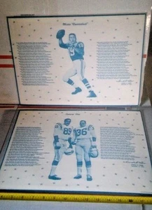 VTG 1965 Baltimore Colts Placemats Johnny Unitas Rare Diner Oddball LOOK - Picture 1 of 5