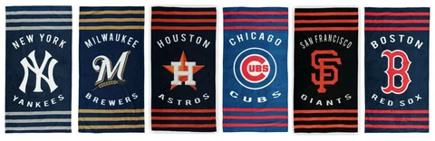 MLB Baseball Striped beach towel - The Northwest Company 30x60" - Pick Your Team Cover