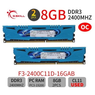 G.Skill Ares 16GB 2x 8GB OC DDR3 2400MHz PC3-19200 CL11 240Pin DIMM PC Memory AB - Image 1 of 4