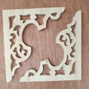 Pair Victorian Gingerbread fretwork brackets 13 1/4" x 11 5/8 ths x 3/4" Corner - Picture 1 of 8