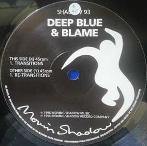 Blame & Deep Blue - Transitions 12" Vinyl Moving Shadow Jungle drum'n'bass VG+ - Picture 1 of 4