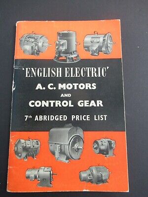 English Electric (GEC) AC MOTORS & CONTROL GEAR - 1960 Price List • 4.99£