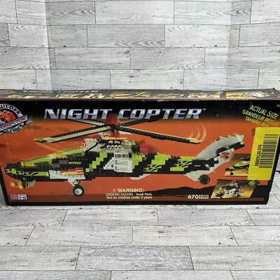 Vintage 1998 Mega Bloks Night Copter Helicopter 9740 Sealed BOX DAMAGE* - Image 1 of 4