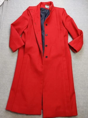 Vintage International Scene Coat Womens 7/8 Red Wool Long Lined Yugoslavia 80s - Image 1 of 4