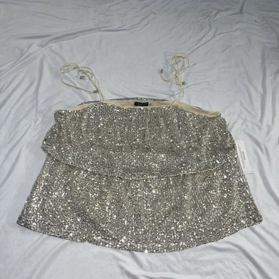Camiseta sin mangas Venus grande con lentejuelas en capas L nueva con etiquetas Foto 1 de 4