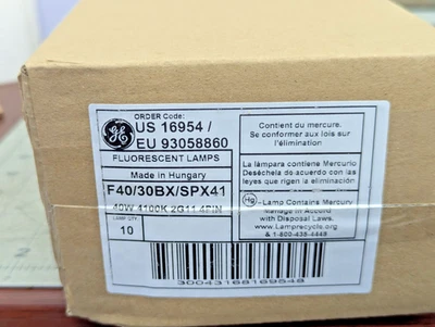 10 Pack GE 16954 40W BIAX 4100K 2G11 3150 LM 82 CRI 20,000 Hour 4 Pin [D2TP] - Image 1 of 4