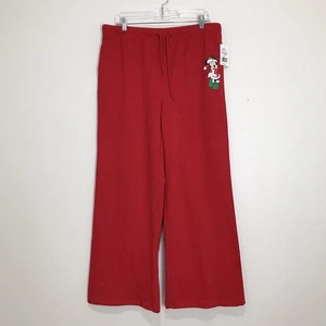 Neu mit Etikett Disneys Minnie Mouse Mrs Claus Jogginghose weites Bein rot XL Taschen Kordelzug - Bild 1 von 9