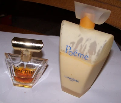 Botella vintage POEME LANCOME 1 OZ perfume y loción, ¡lote! Foto 1 de 4