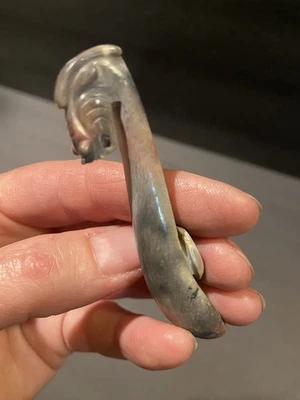 Азиатский ремень крюк серый и розовый нефрит - Изображение 1 из 4