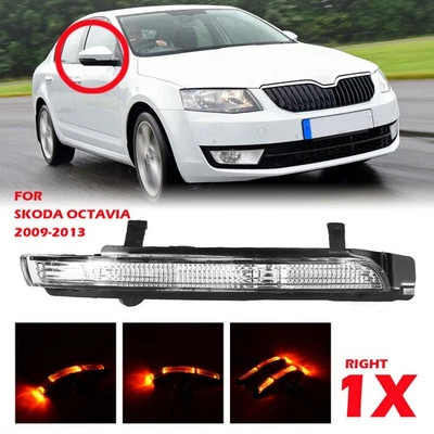 Right Side Wing Mirror LED Turn Signal Indicator Lights For Skoda Octavia 09-13 - Imagem 1 de 4