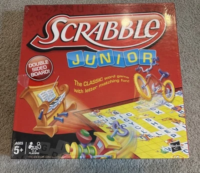 Scrabble Junior Double Sided Board 2-4 Players Ages 5+ Family Game 2012 Sealed - Image 1 of 4