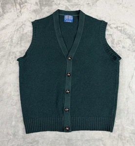 Men's Pendleton Shetland Yarn Virgin Wool Green Grandpa Vest XL - Picture 1 of 5