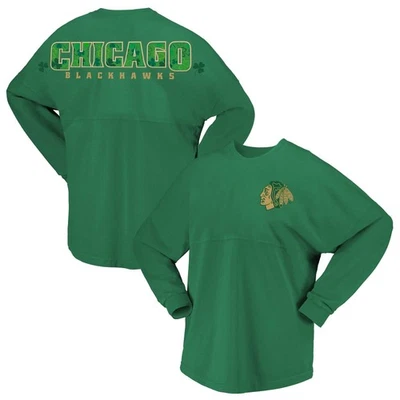 Women's Fanatics Kelly Green Chicago Blackhawks St. Patrick's Day Spirit Jersey - Image 1 of 3