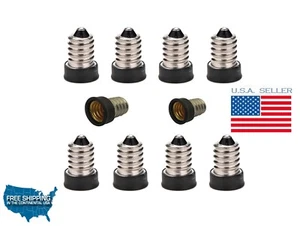 10X E14 To E12 Adapter Converter Lamp Holder Base Sockets Light Bulbs Candelabra - Picture 1 of 8
