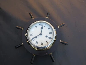 SCHATZ MARITIME CLOCK MECHANISM REMOVED & REPLACED WITH BATTERY MOVEMENT - Picture 1 of 11