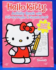Hello Kitty Coloring & Activity Book Pull Out Poster & Growth Chart Stickers - Imagen 1 de 4