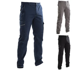 Pantaloni lavoro con tasche cotone 100% linea massaua blu nero grigio dpi 1a cat - Imagen 1 de 5