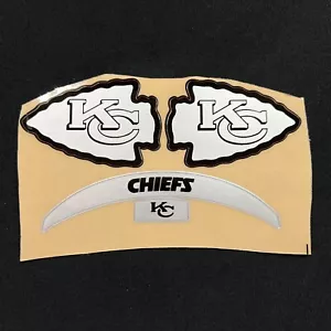 Kansas City Chiefs Metallic Silber & Schwarz Mini Football Helm Aufkleber Set - Bild 1 von 1
