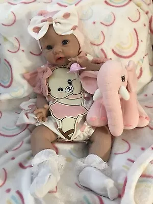 20” Full Silicone Reborn Baby Doll Infant Girl Lifelike Floppy Soft Newborn 8lbs - Image 1 of 4