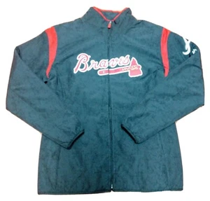 Women's Atlanta Braves Majestic On-Field Therma Base Full-Zip Jacket Medium - Picture 1 of 5