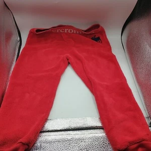  Abercrombie Kids Sleep Pants Fuzzy Fleece Red Size 9/10 - Picture 1 of 8
