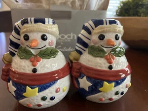 MR SNOWMAN Candle Holders Vintage Epoch by Noritake Christmas Holidays with box - Picture 1 of 8
