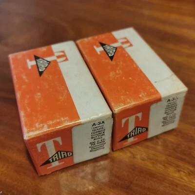 *MATCHED PAIR* TRIAD A-3X microphone MC step-up audio input transformer UTC tube - Image 1 of 4