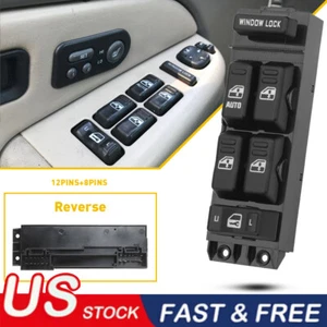 Interruptor de ventana eléctrica delantero lado del conductor maestro para camioneta Chevy GMC 2000-02 4 puertas - Imagen 1 de 10