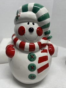 Tarro de galletas muñeco de nieve de 11" con diseño de sombrero y bufanda - Imagen 1 de 9
