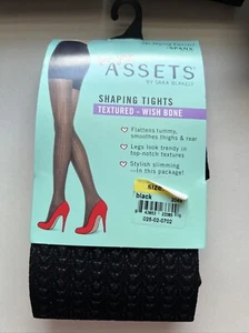 Spanx Assets by Sara Blakely Wishbone Shaping Tights Size 2 Black Textured New - Picture 1 of 6