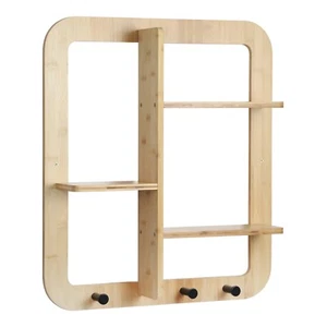 Proman Products Fiji Wall Mounted Bamboo Floating Shelves, Book Shelves - Picture 1 of 7