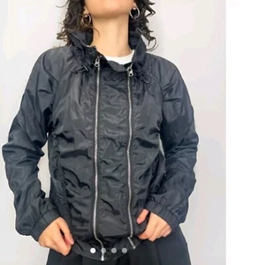 Lorna Jane Ruched Double Zip Black Windbreaker/Jacket Size S - As New - Picture 1 of 17