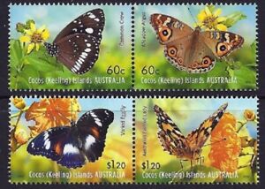 2012 Cocos Keeling -  Butterflies (4) MNH
