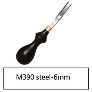 Wide Edge Skiver Beveller M390 Steel Leather Thinning Trimming Tool Ebony Handle - Bild 1 von 15