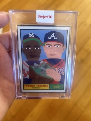 Topps Project 70 2021 - Keith Shore #178 Freddie Freeman, Hank Aaron AP #30/51 Foto 1 de 2