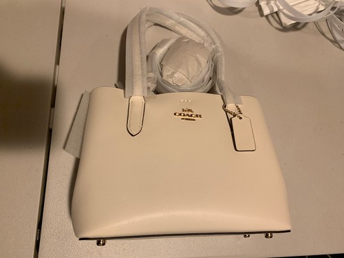 Borsa a tracolla Coach Mini Avenue nuova con etichetta oro gesso sella leggera