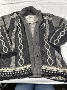 A. Tiziano Mens Cardigan 3XL Grey White Premium Button Up - Read - Picture 1 of 9