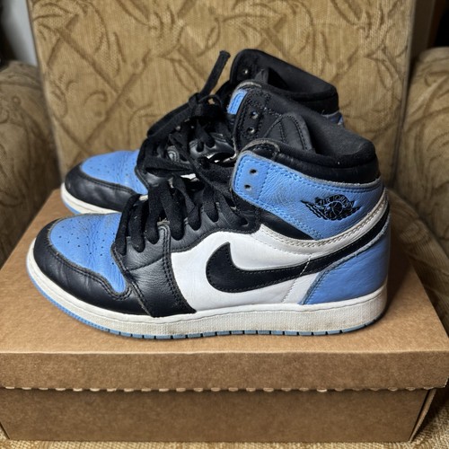 Air Jordan 1 High Retro OG UNC Toe University blu nero taglia 7 8 5 donna