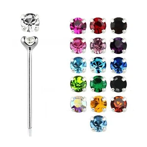 Nasenpiercing Nasenstecker Nasenring piercing cz zirkonia 925 Silber n62 - Picture 1 of 53