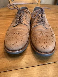 Mens Polo Ralph Lauren Suede Oxford Wingtips In Tan Size 10 D - Picture 1 of 9
