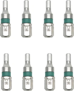 1/4" Hex Shank 3Mm H3 Tip 25Mm Length Magnetic Screwdriver Bit 8Pcs - Picture 1 of 4