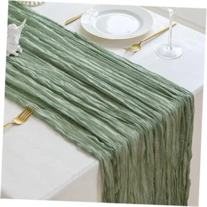 Cheesecloth Table Runner 10ft Boho Rustic Gauze Cheese 1 Pcs-10 FT Sage Green - Picture 1 of 7