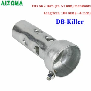 Silenciador de tubo de escape universal para motocicleta 51 mm silenciador asesino DB plata - Imagen 1 de 9