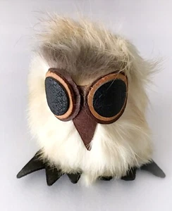 Collector Mid Century Fur Owl 3 " - Made in Poland - Original Label - Picture 1 of 6