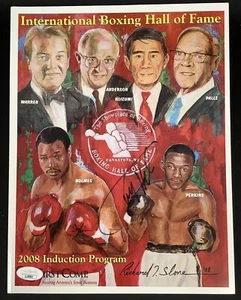 2008 Boxing HOF Signed Program Larry Holmes Autograph Boxing WBC Champion JSA - Picture 1 of 7